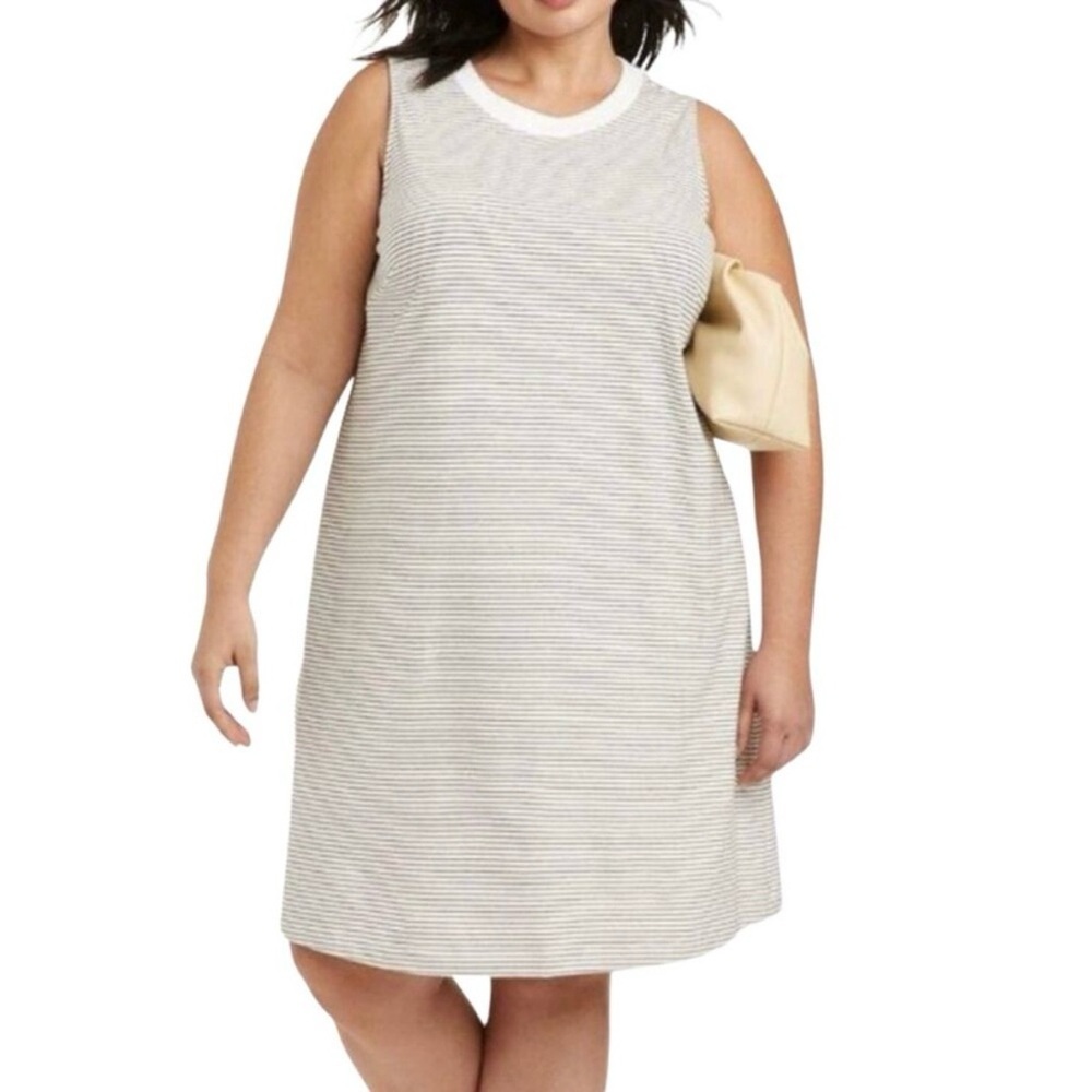 A New Day Target Sleeveless Striped Tank Dress XXL Black White Stripes NWOT